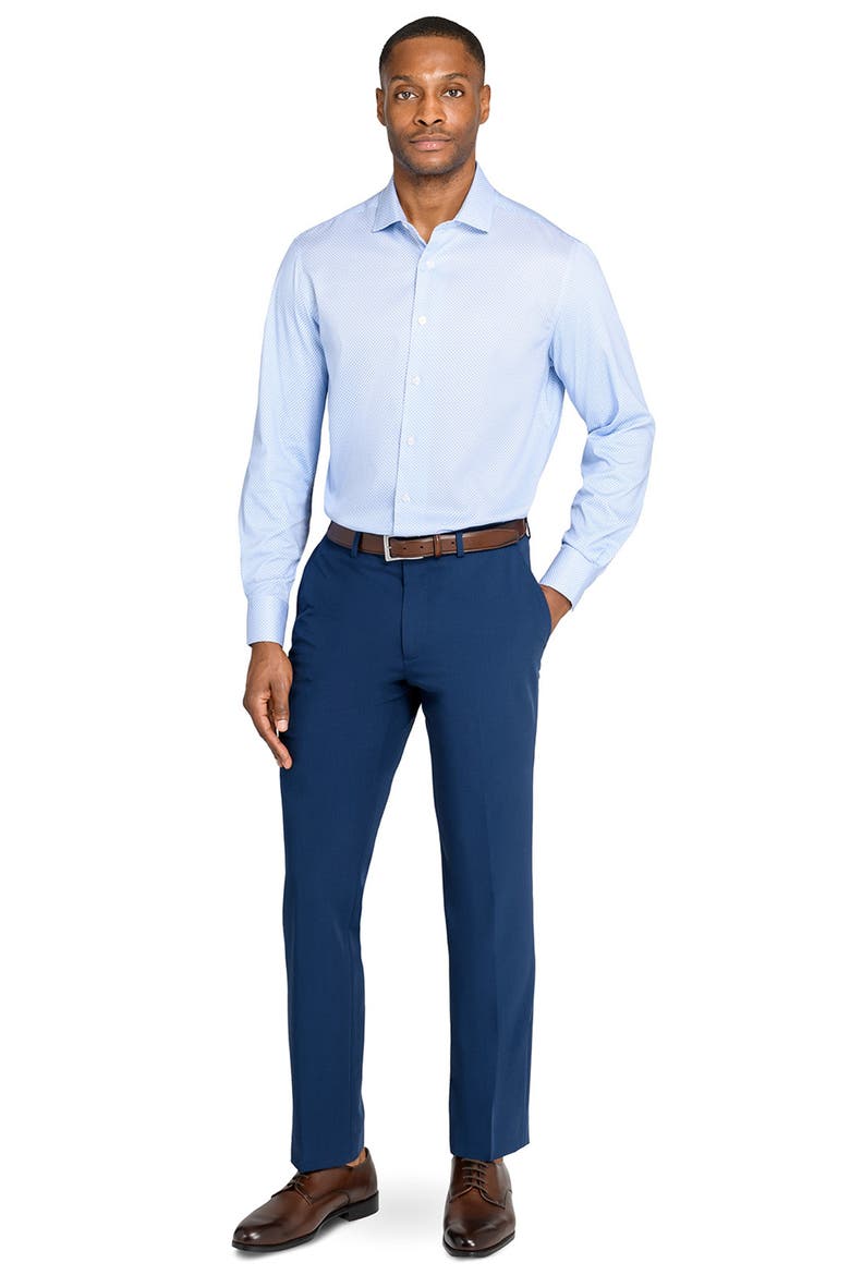 Slim Fit Crisscross Reworked Dress Shirt, Alternate, color, LIGHT BLUE