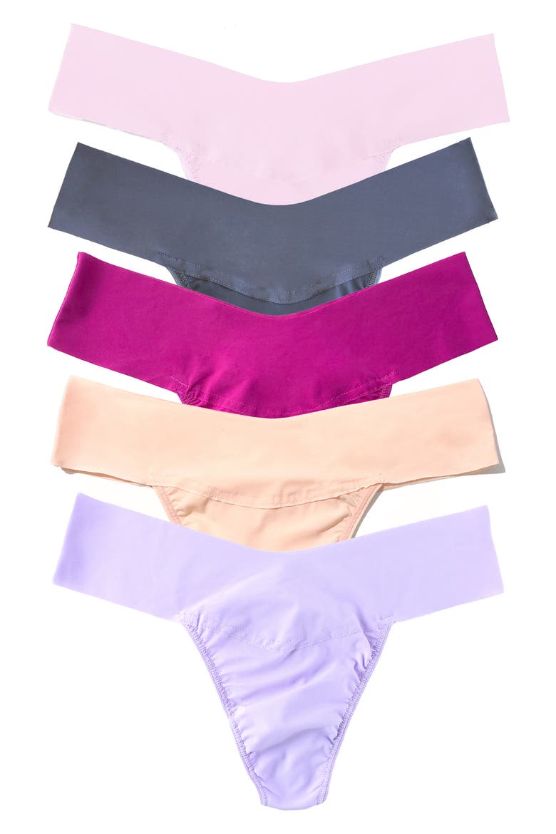 Breathe 5-Pack V-Cut Thongs, Main, color, BLISS/WSTRA/FUSC/SWNT/GRAN