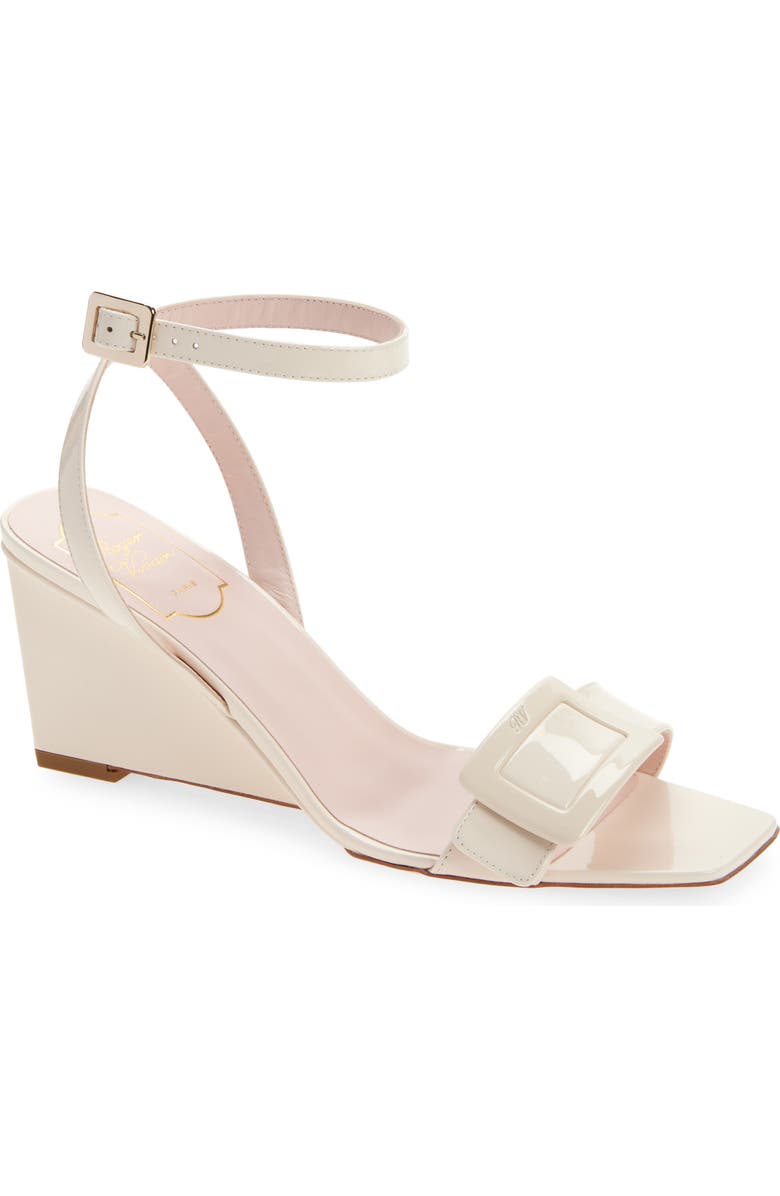 Roger Vivier Belle Vivier Ankle Strap Wedge Sandal, Main, color, Cire