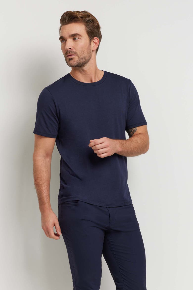 Scott Crewneck T-Shirt, Alternate, color, Navy