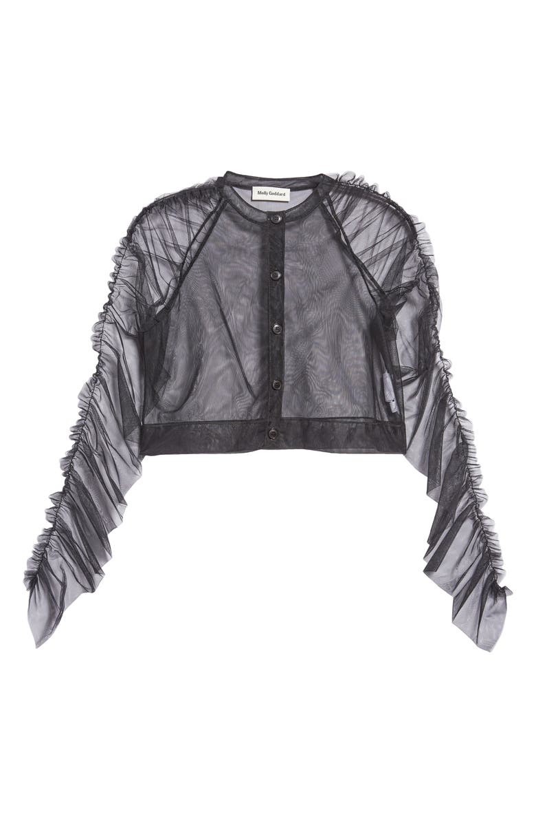 Molly Goddard Monique Soft Tulle Crop Cardigan, Alternate, color, 