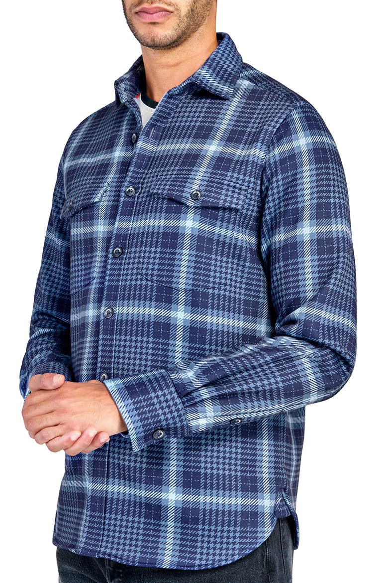 Plaid Shirt Jacket, Alternate, color, NAVY/GREEN