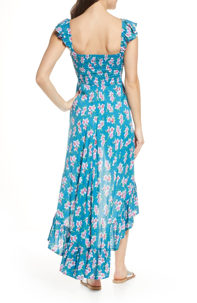 Tiare Hawaii Smocked Bodice Cover-Up Maxi Dress, Alternate, color, 