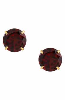 Frankie & Zoe Garnet Solitaire Stud Earrings