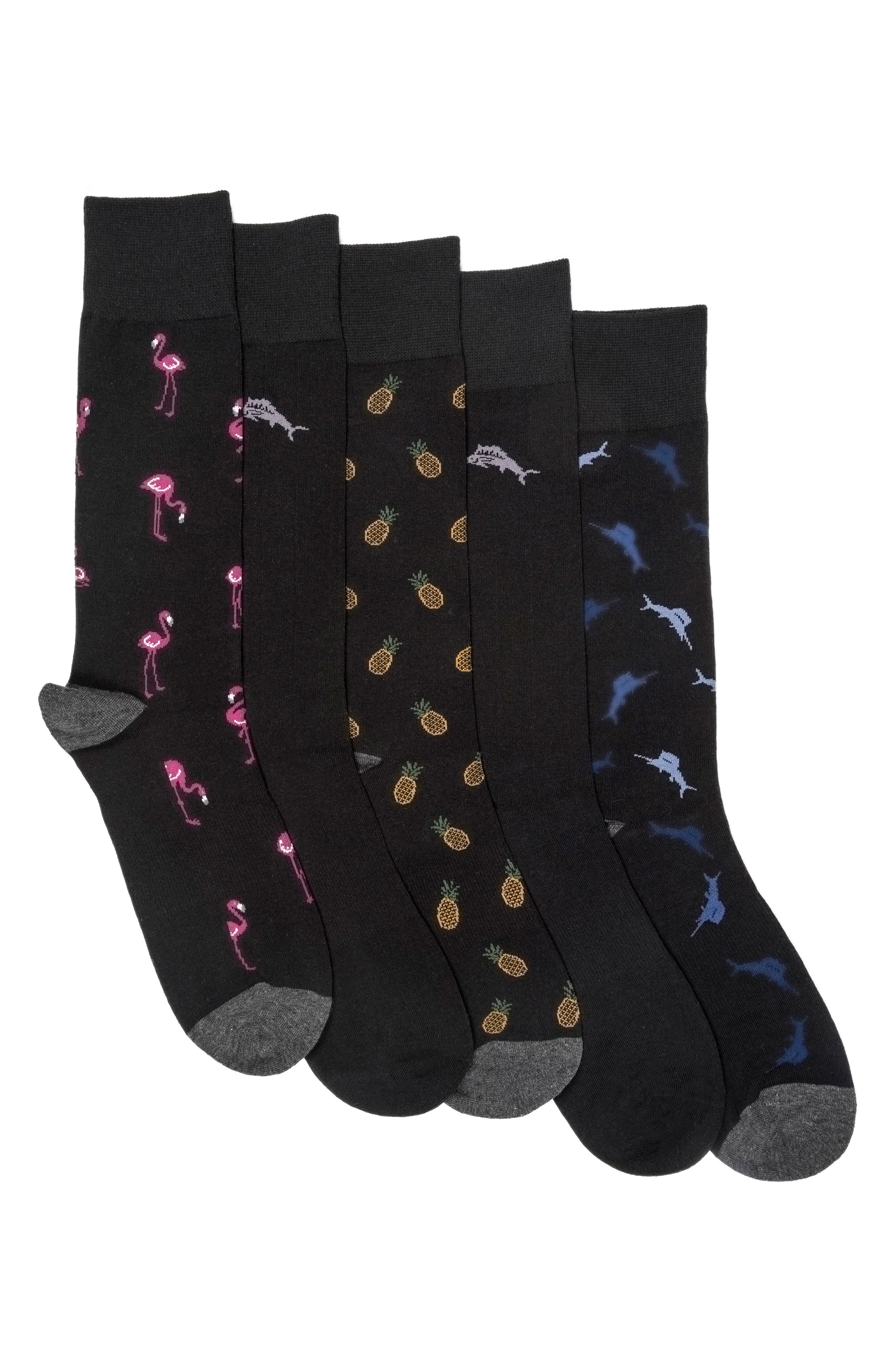 Tommy Bahama CoolMax® EcoMade 5-Pack Assorted Crew Socks