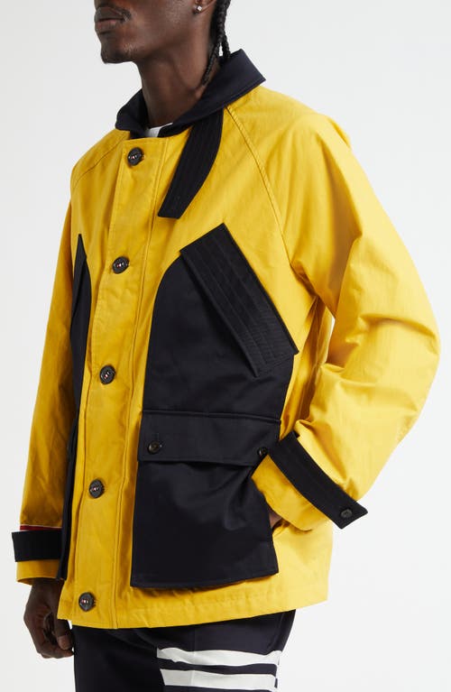 Thom Browne Cotton Water-resistant Field Jacket In Yellow