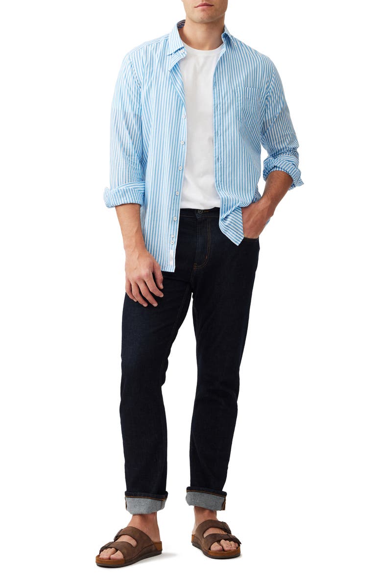 Rodd & Gunn Ferry Landing Sports Fit Stripe Button-Up Shirt, Alternate, color, Azure