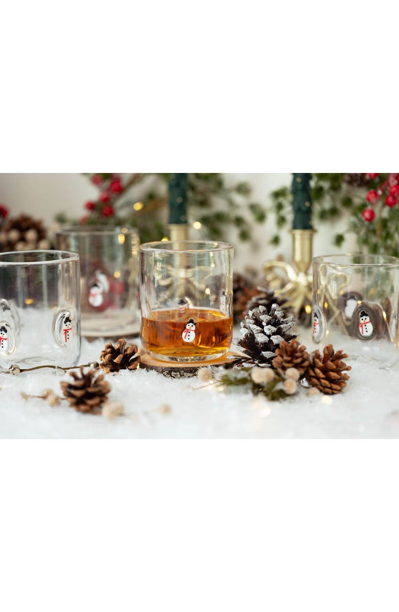 Jeanne Fitz Snowman Icon Glass, Set of 4, Alternate, color, Multi