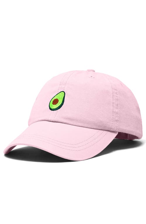 Dalix Avocado Embroidered Food Hat In Washed Pink