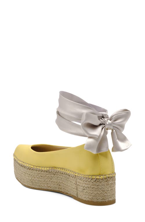 Free People Starboard Ankle Wrap Platform Espadrille In Lemon
