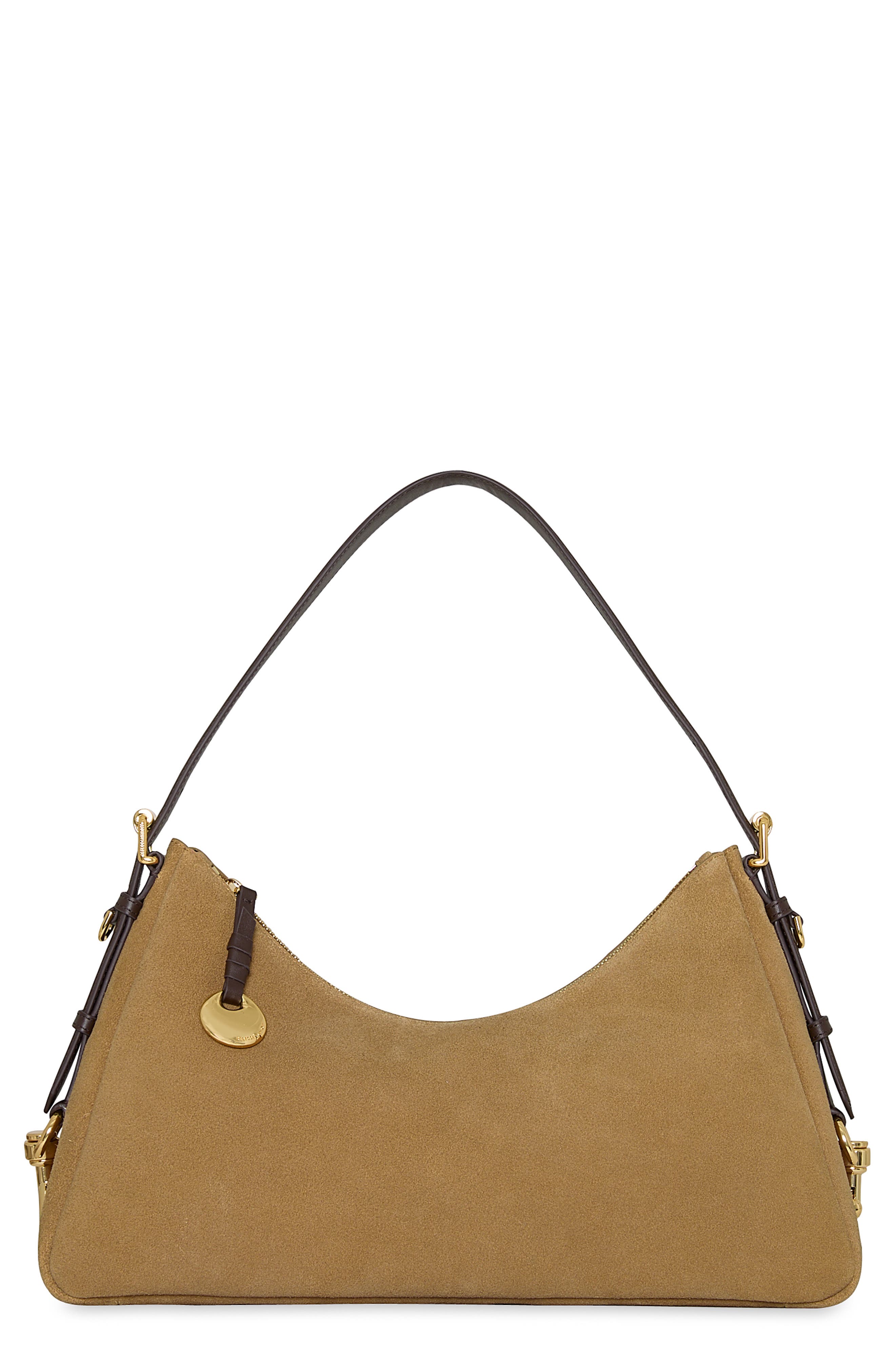 Mia Large Leather Shoulder Bag, Main, color, CHEST/ FOND