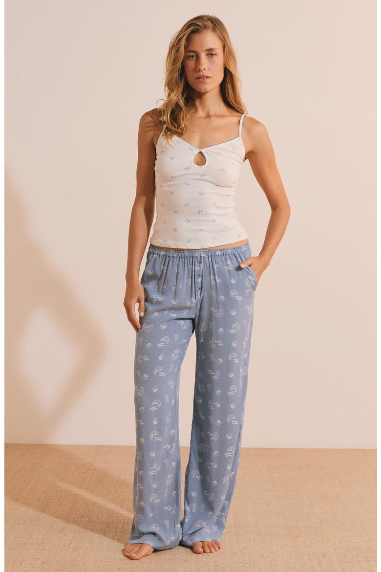 Print Pajama Pants, Alternate, color, BLUE