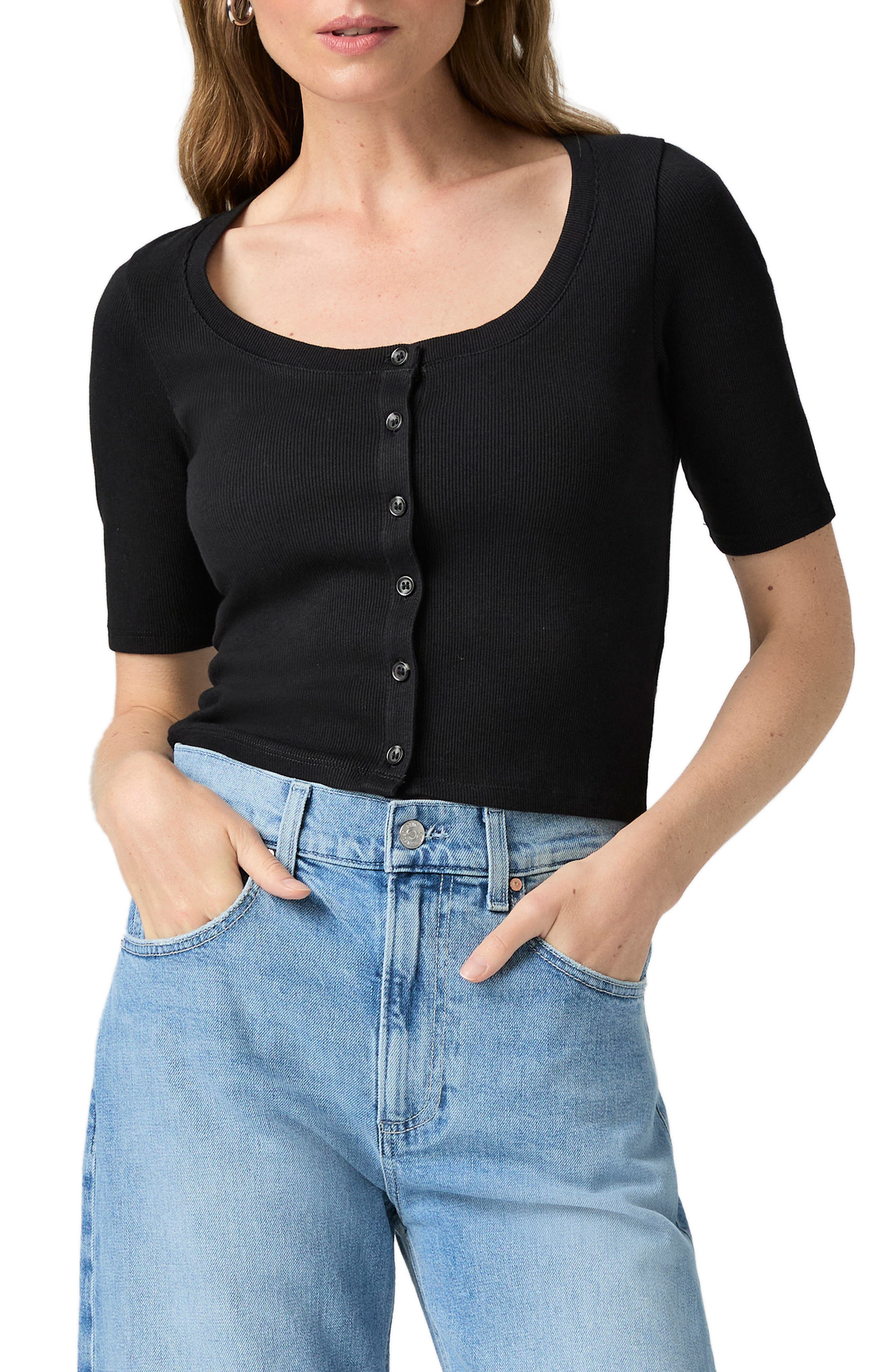 PAIGE Evette Stretch Cotton Top