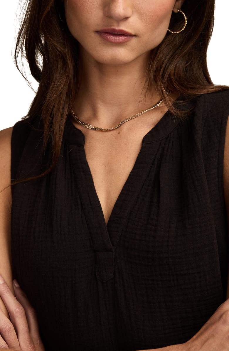 Lucky Brand Ikat Print Sleeveless Cotton Gauze Top, Alternate, color, 