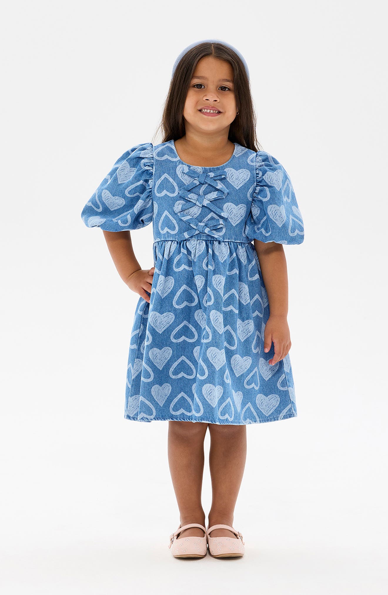 Rock Your Kid Kids' Rebel Heart Chambray Dress | Nordstrom