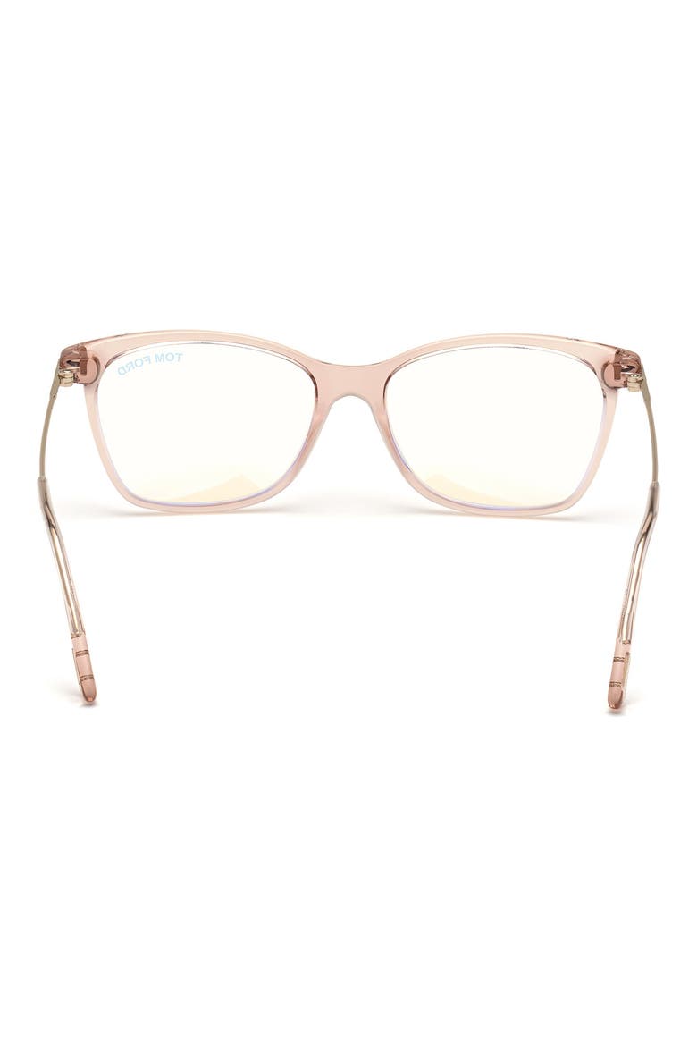 50mm Square Optical Glasses, Alternate, color, PINK ROSE GOLD / BLUE BLOCK