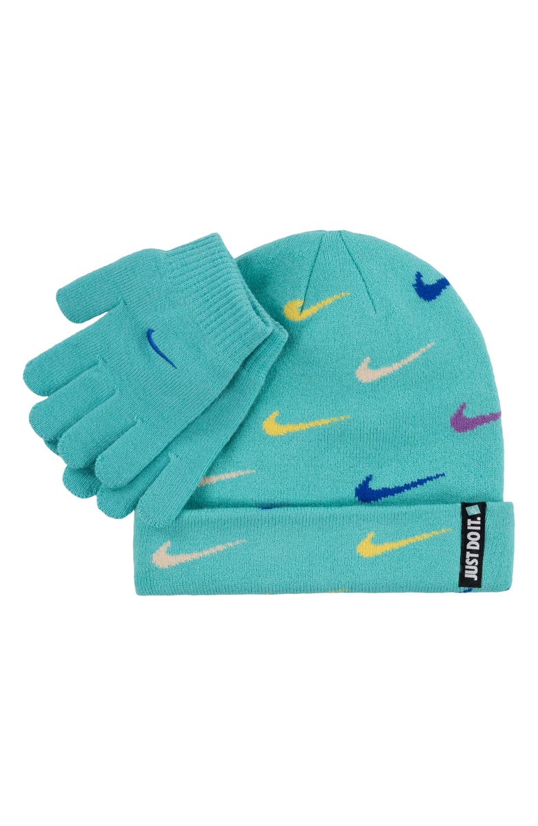 Nike Swoosh Repeat Beanie, Alternate, color, Green Frost