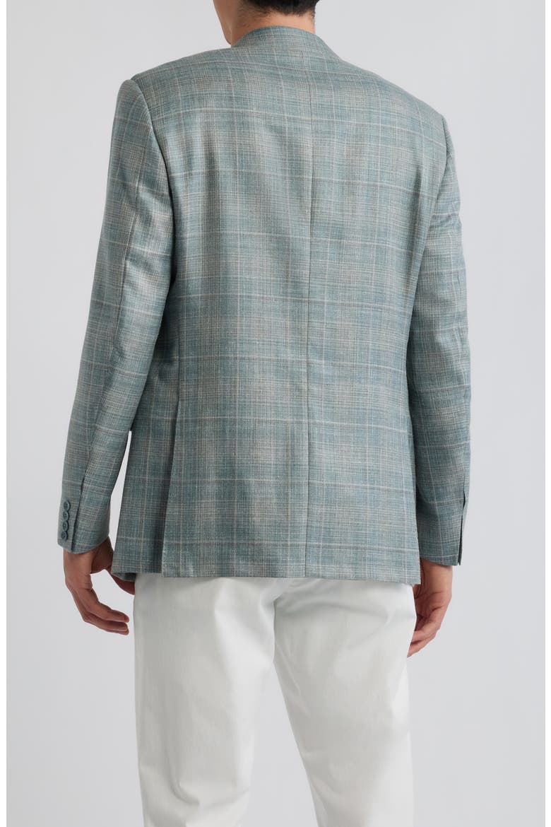 Siena Regular Fit Light Green Plaid Wool & Silk Blend Sport Coat, Alternate, color, GREEN