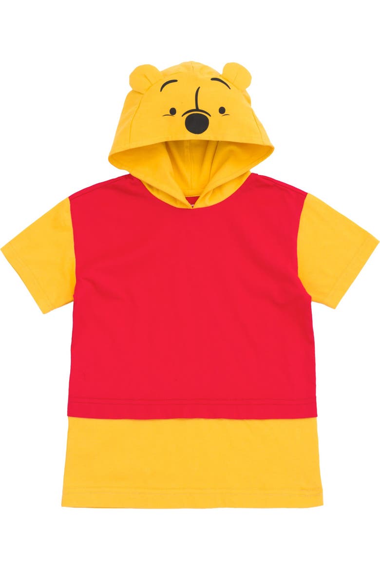 Winnie the Pooh Short Sleeve Hooded T-Shirt, Main, color, Winnie Pooh Gold