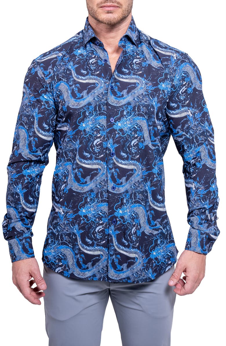 Maceoo Fibonacci Resistance Contemporary Fit Button-Up Shirt, Main, color,