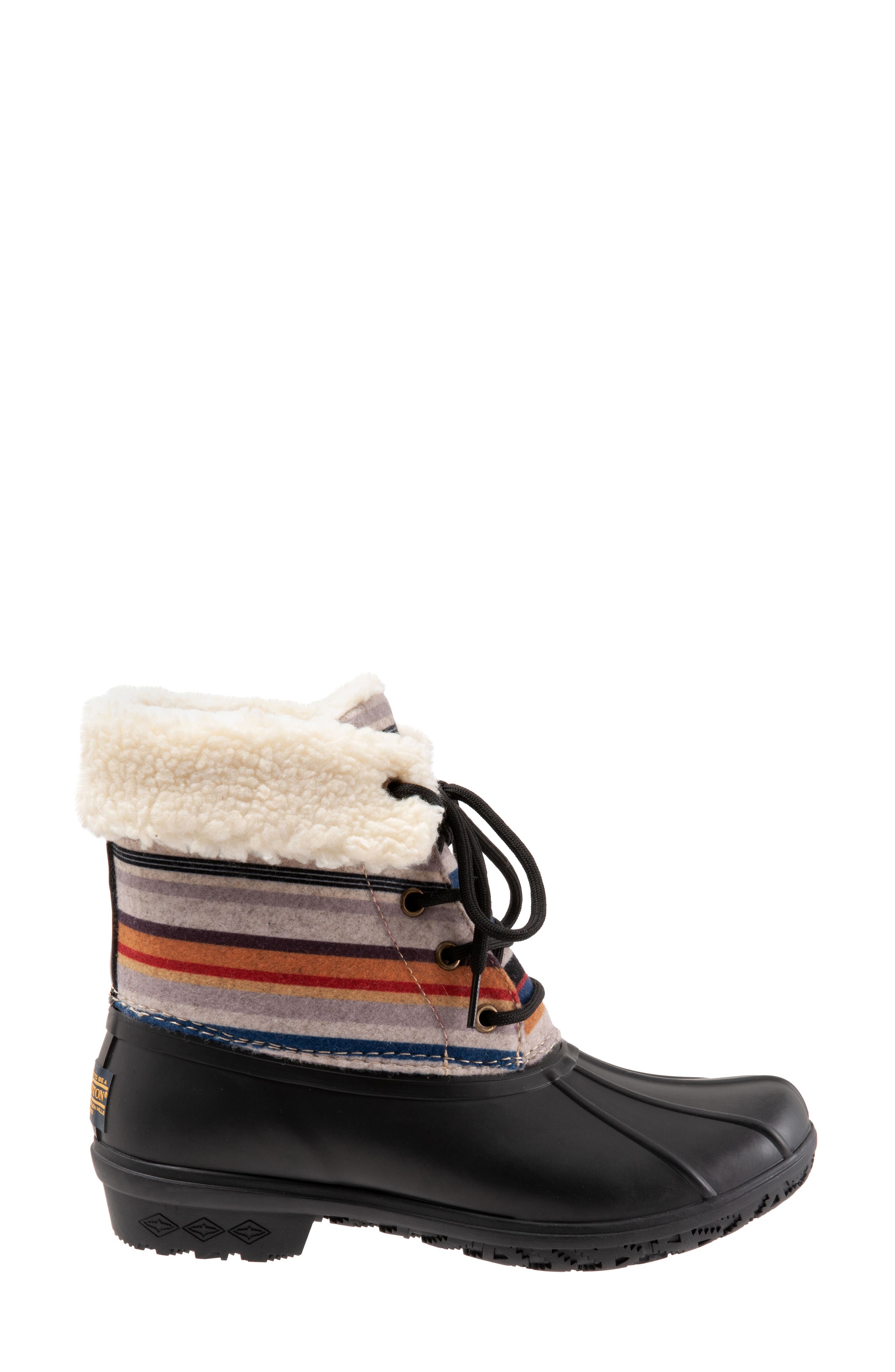 Pendleton Bridger Stripe Waterproof Faux Shearling Lined Boot, Alternate, color, 