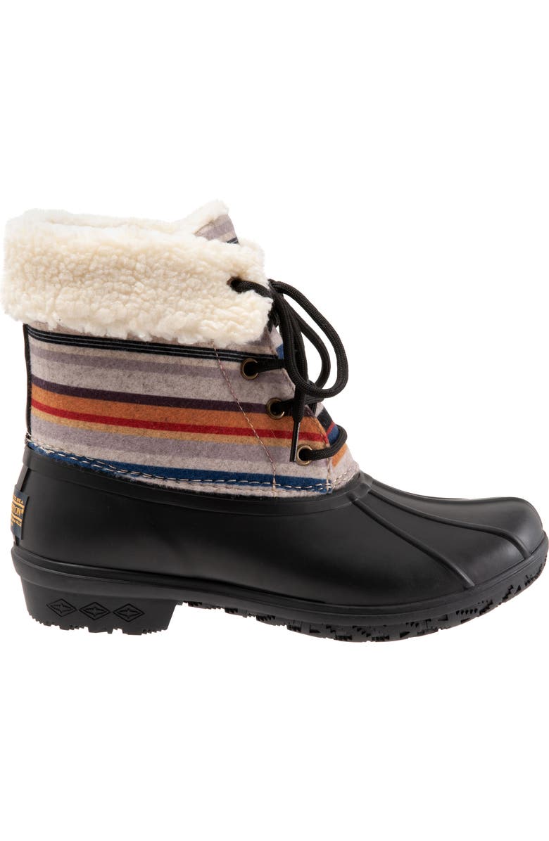 Pendleton Bridger Stripe Waterproof Faux Shearling Lined Boot, Alternate, color,