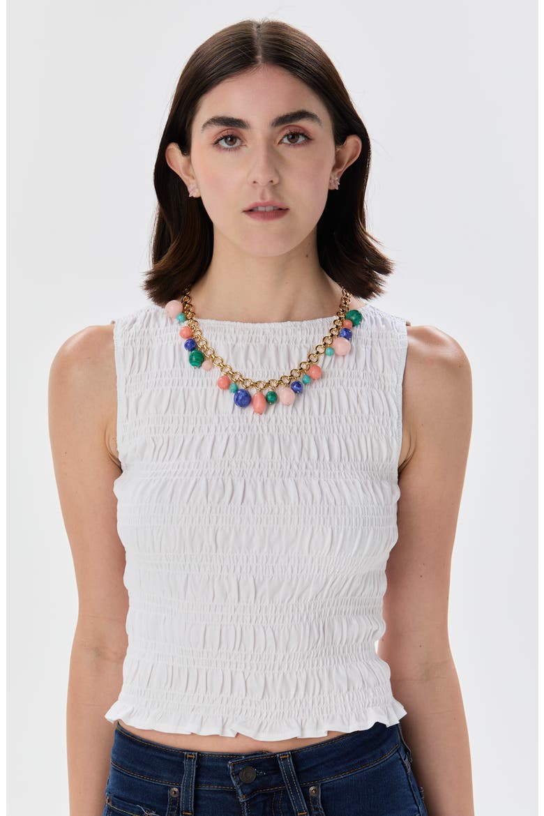 Stone Charm Necklace, Alternate, color, CHROMATIC BURST