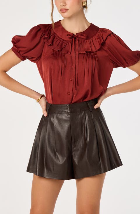 Zayne Ruffle Satin Top