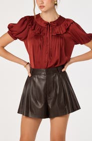 ASTR the Label Zayne Ruffle Satin Top