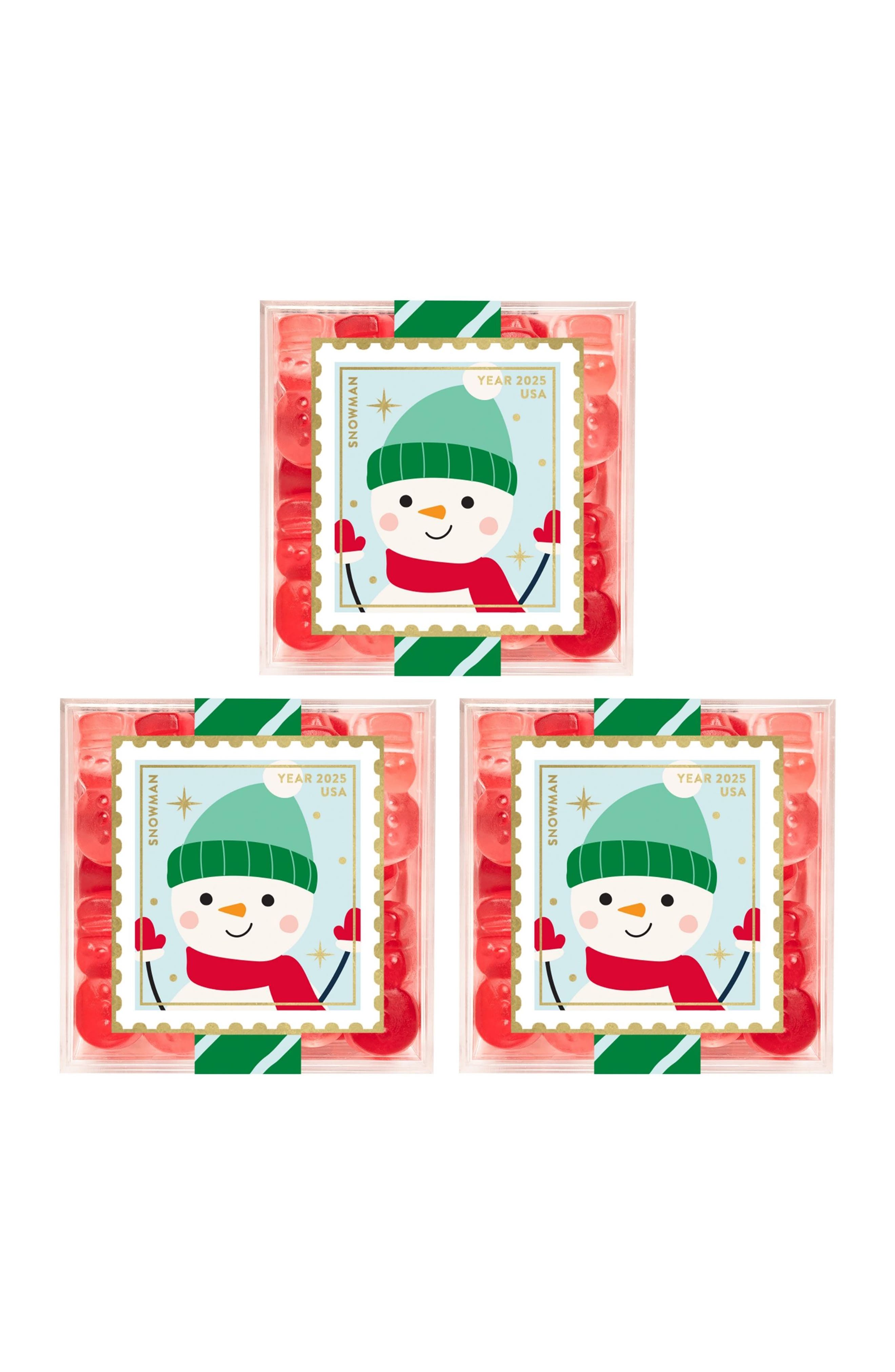 sugarfina Snowman Gummies Set of 3 Candy Cubes