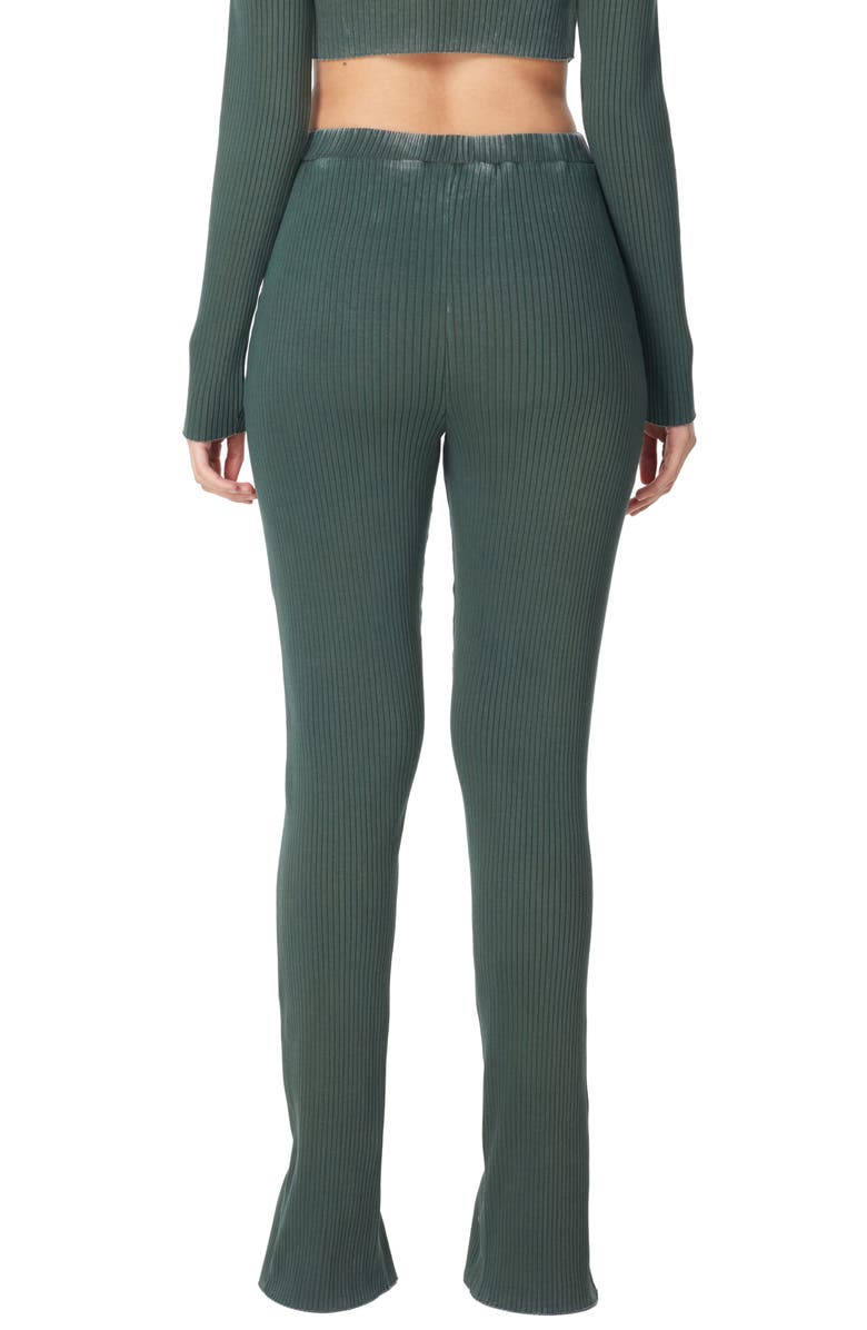 elevenparis Rib Front Slit Knit Pants, Alternate, color, Trekking Green