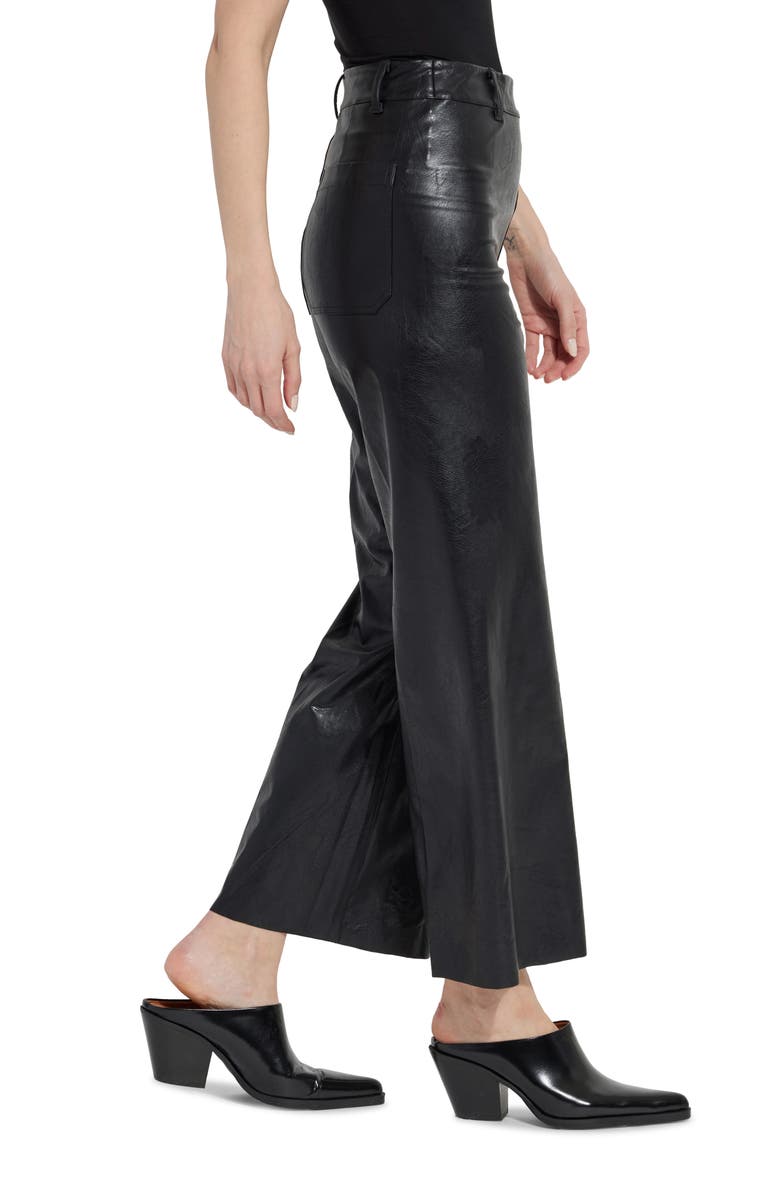 Lysse High Waist Faux Leather Wide Leg Pants, Alternate, color, Kohl Black