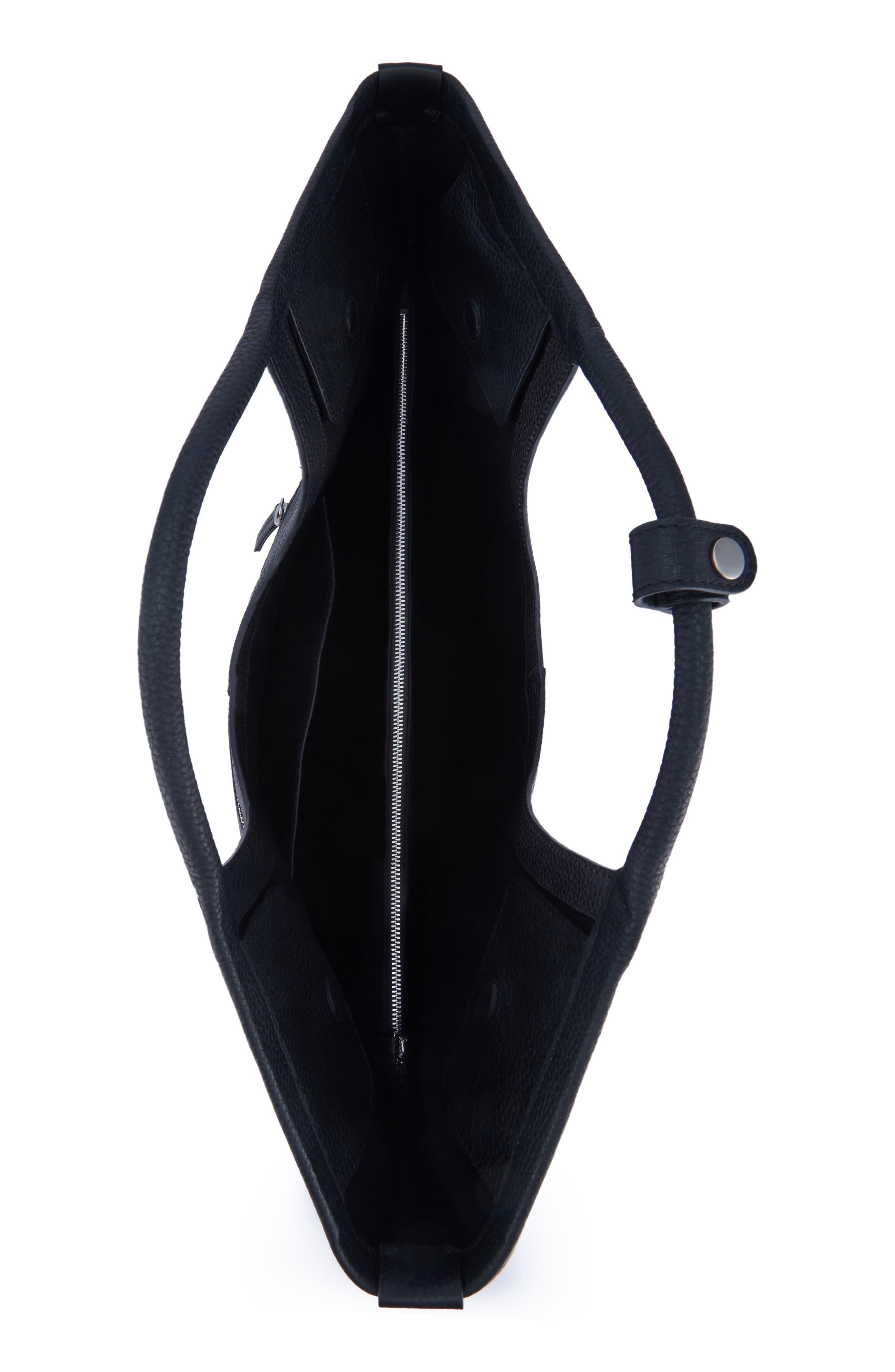 Arendt Pebble Leather Tote, Alternate, color, BLACK