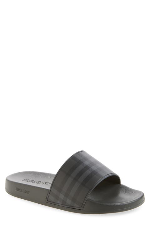 Furley Check Slide Sandal (Men)