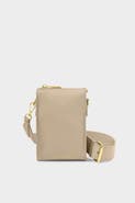 Katie Loxton Avery Slim Crossbody Bag in Light Taupe