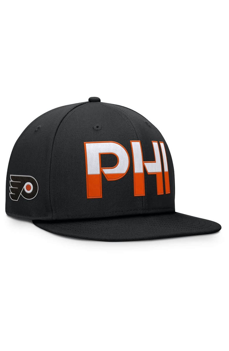 FANATICS Men's Fanatics Black Philadelphia Flyers Authentic Pro Rink Snapback Hat, Main, color, 