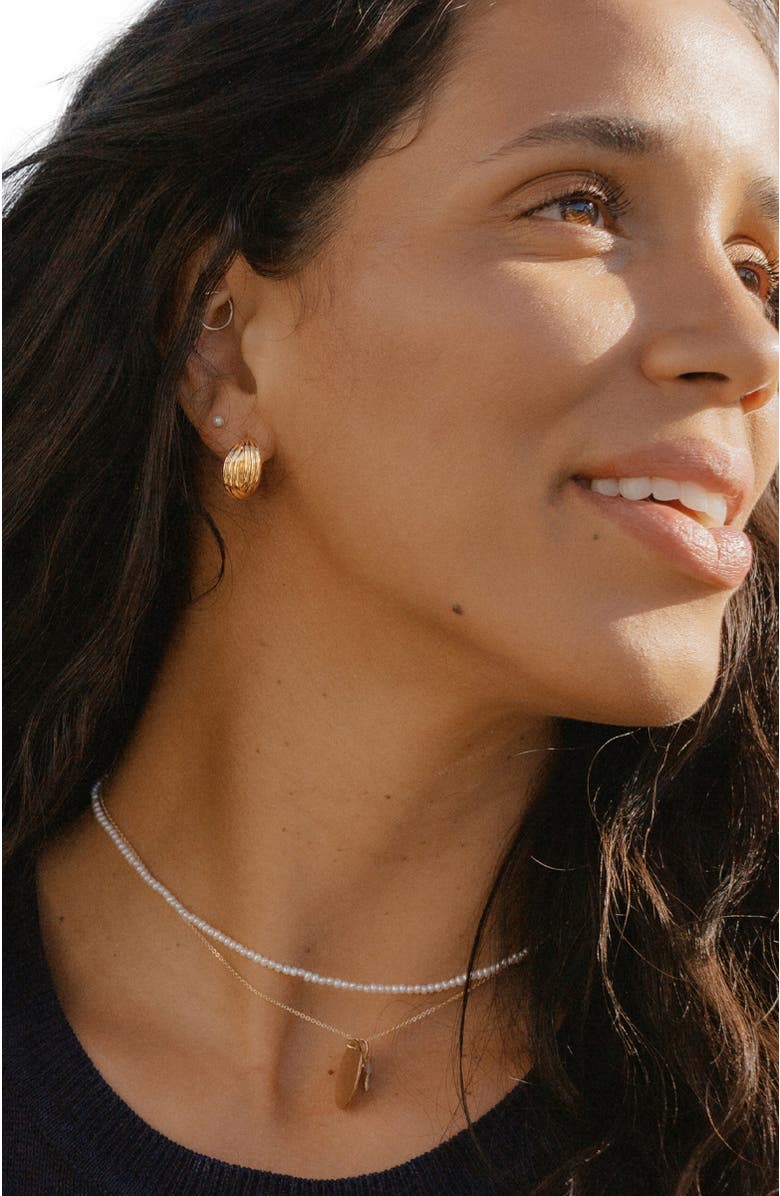 MADE BY MARY Sol Crossover Hoop Earrings, Alternate, color, Gold Plated