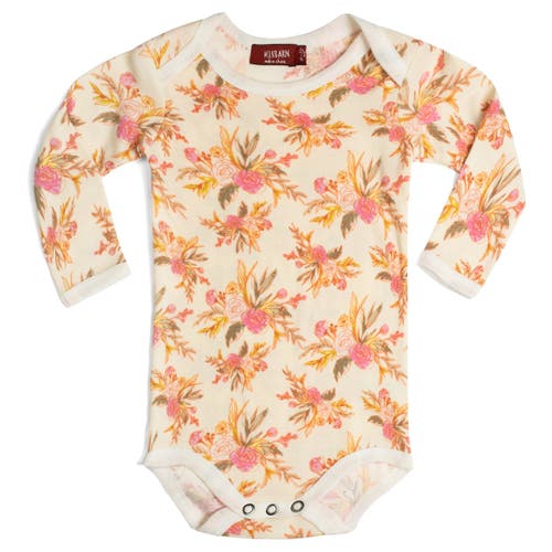 Milkbarn Organic Cotton Long Sleeve One Piece In Multi