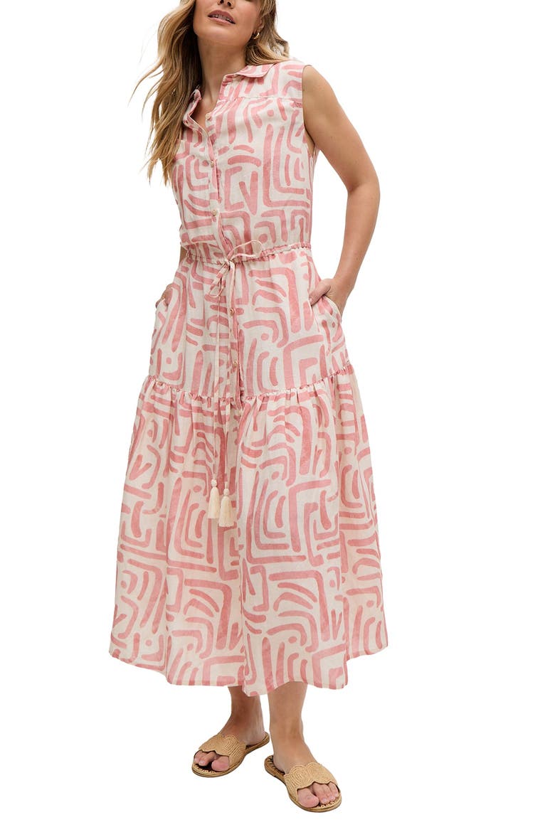 Holly Tiered Warhol Print Maxi Dress, Main, color, Pink