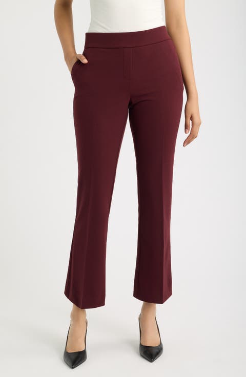Pull-On Straight Leg Trouser Pants