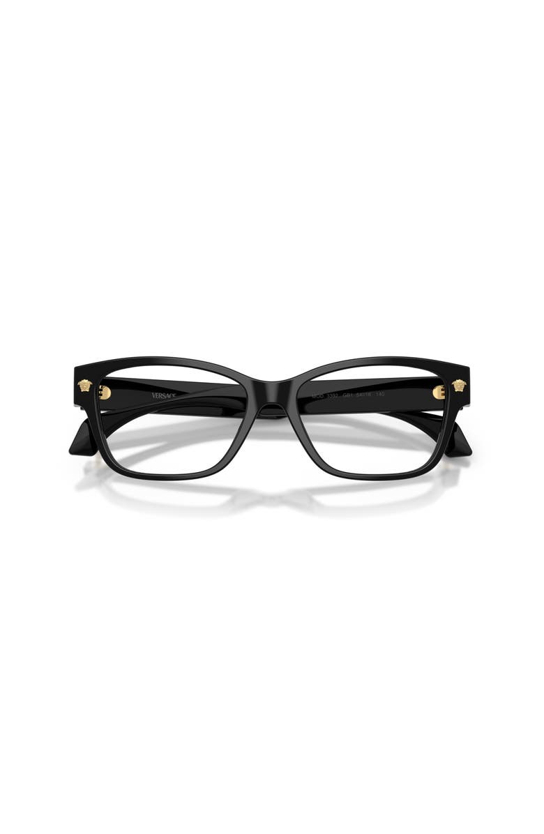 Versace 54mm Cat Eye optical glasses, Alternate, color, Black