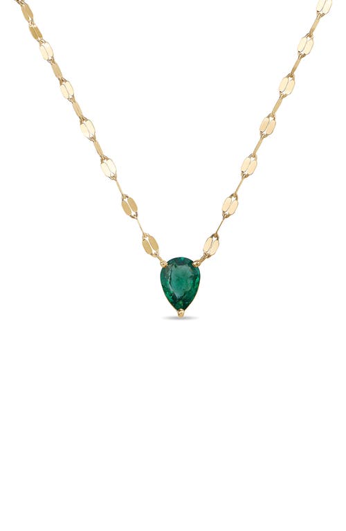 Lana Pear-cut Emerald Pendant Necklace In Gold