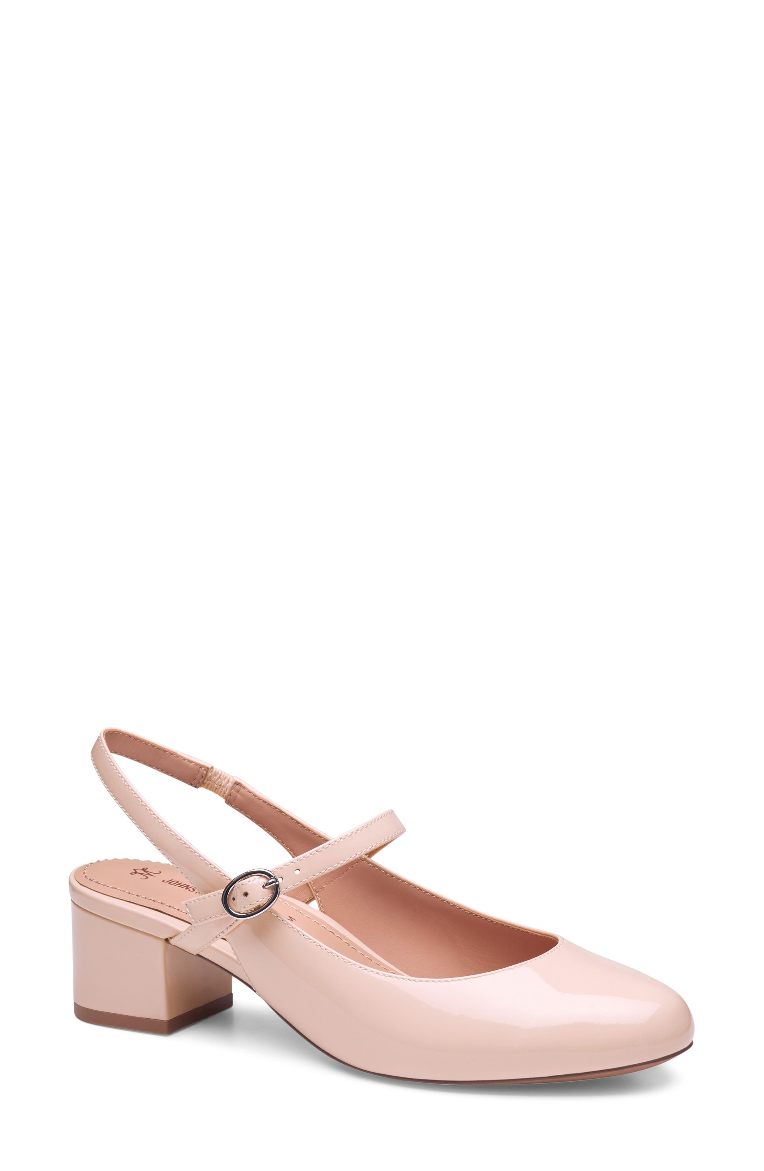 Johnston & Murphy Sienna Mary Jane Slingback Pump, Main, color, Blush Patent Leather