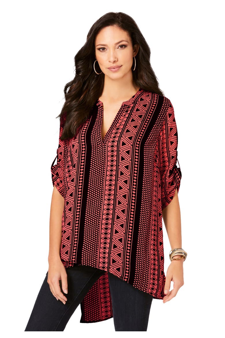 Geometric Tunic, Main, color, SUNSET CORAL GEO