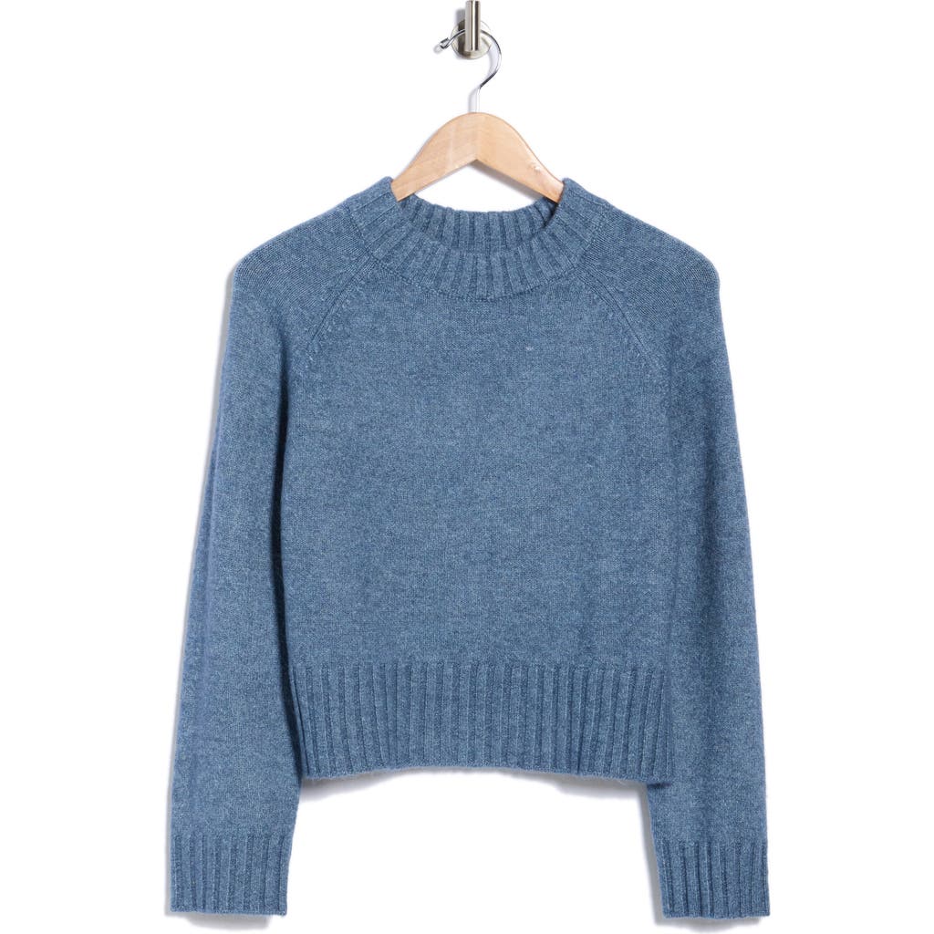 French Connection Crewneck Crop Sweater In Blue