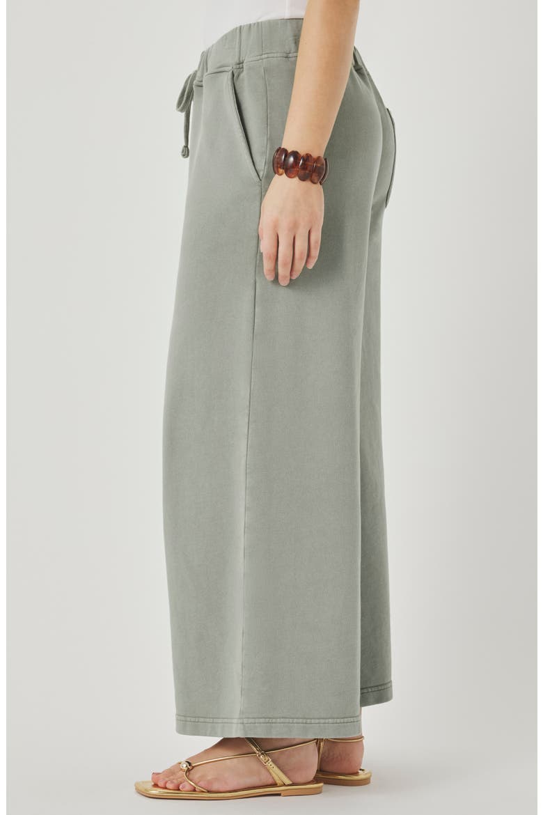 Greta Terry Crop Drawstring Pants, Alternate, color, EUCALYPTUS GREEN
