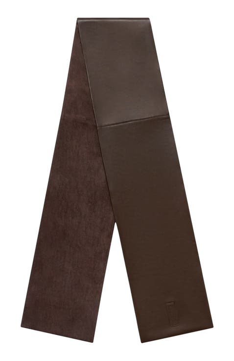 Melia Reversible Leather & Suede Scarf