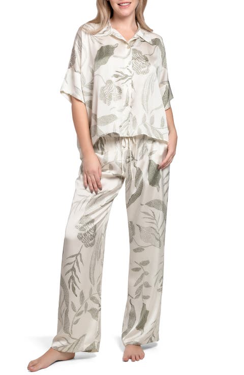 Seagrass Satin Pajamas