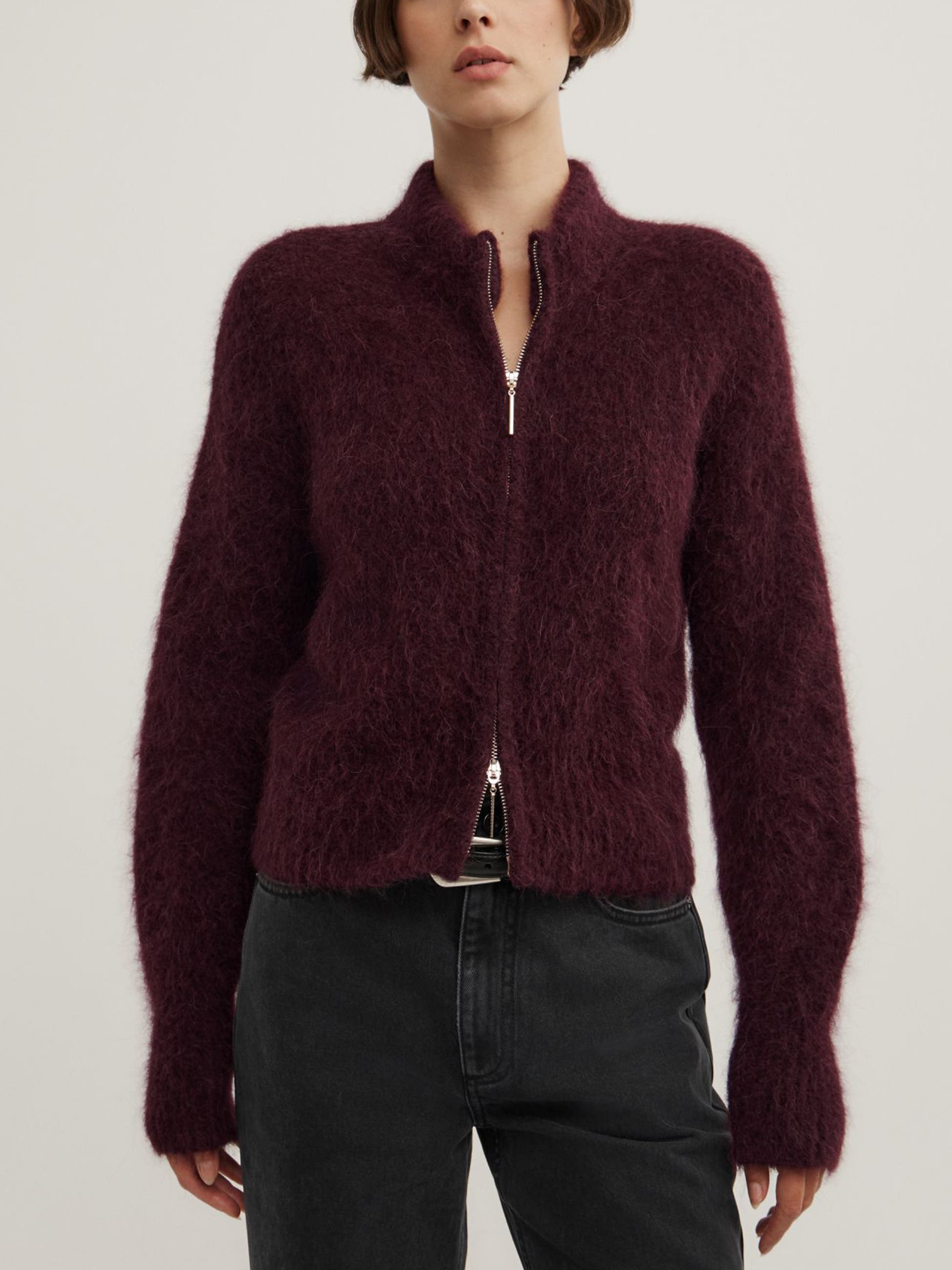 Witchery Fluffy Funnel Bomber Jacket (Women) | Nordstrom