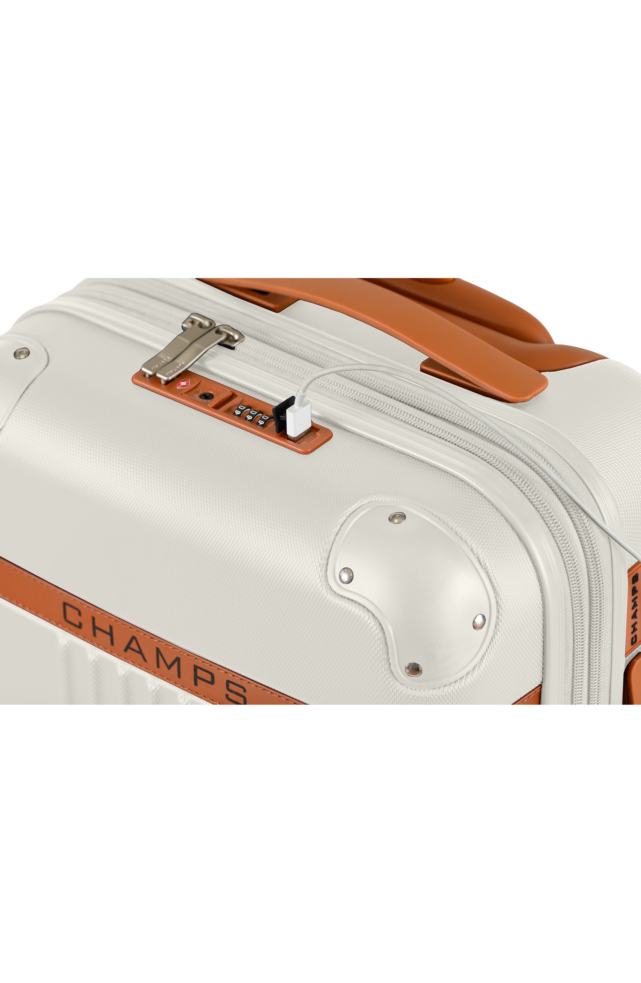 CHAMPS Vintage Carry-On Hardside Spinner, Alternate, color, Ivory